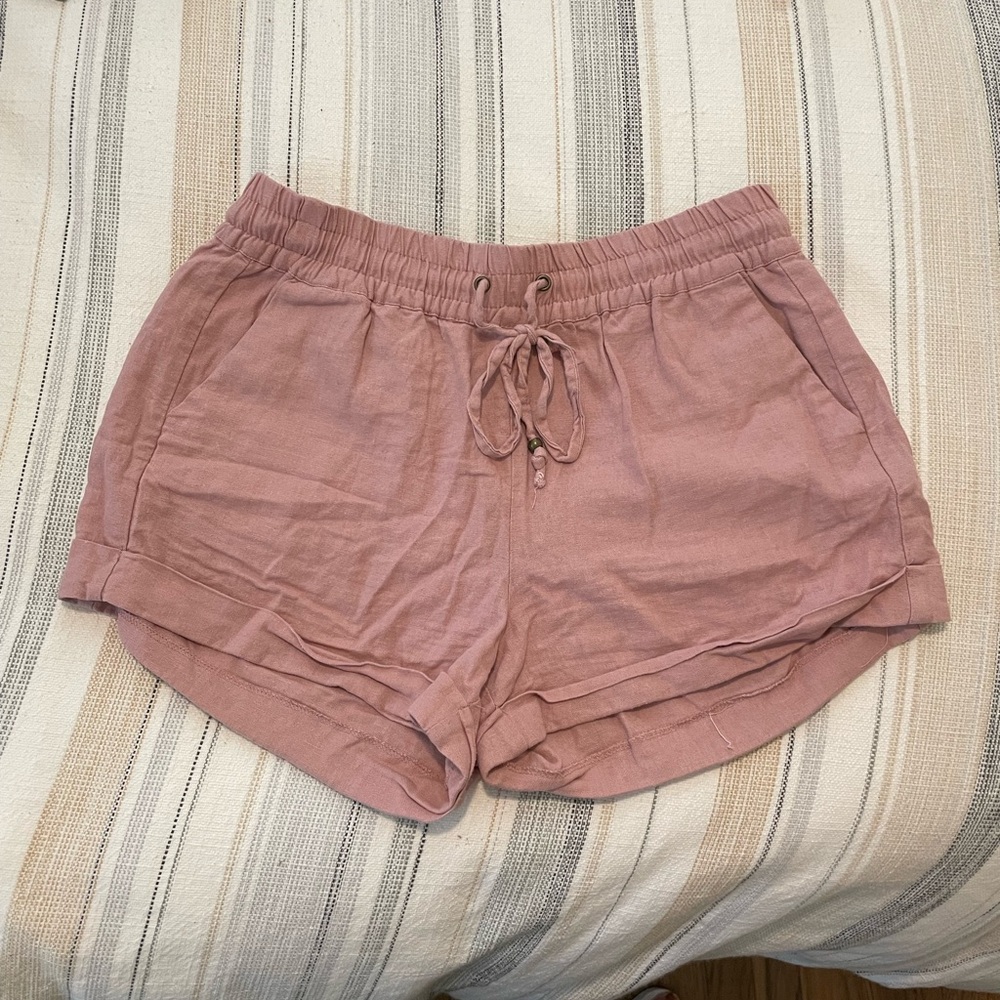 Love Tree Pink Shorts with Elastic Waistband